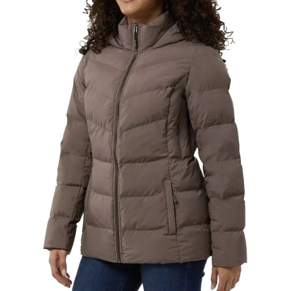 NEW 32 Degrees Heat Women's S Puffer Coat Full Zip Hooded Purple Polyester